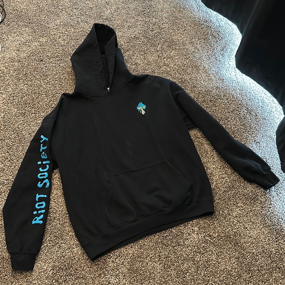 Mushroom Embroidered Mens Hoodie